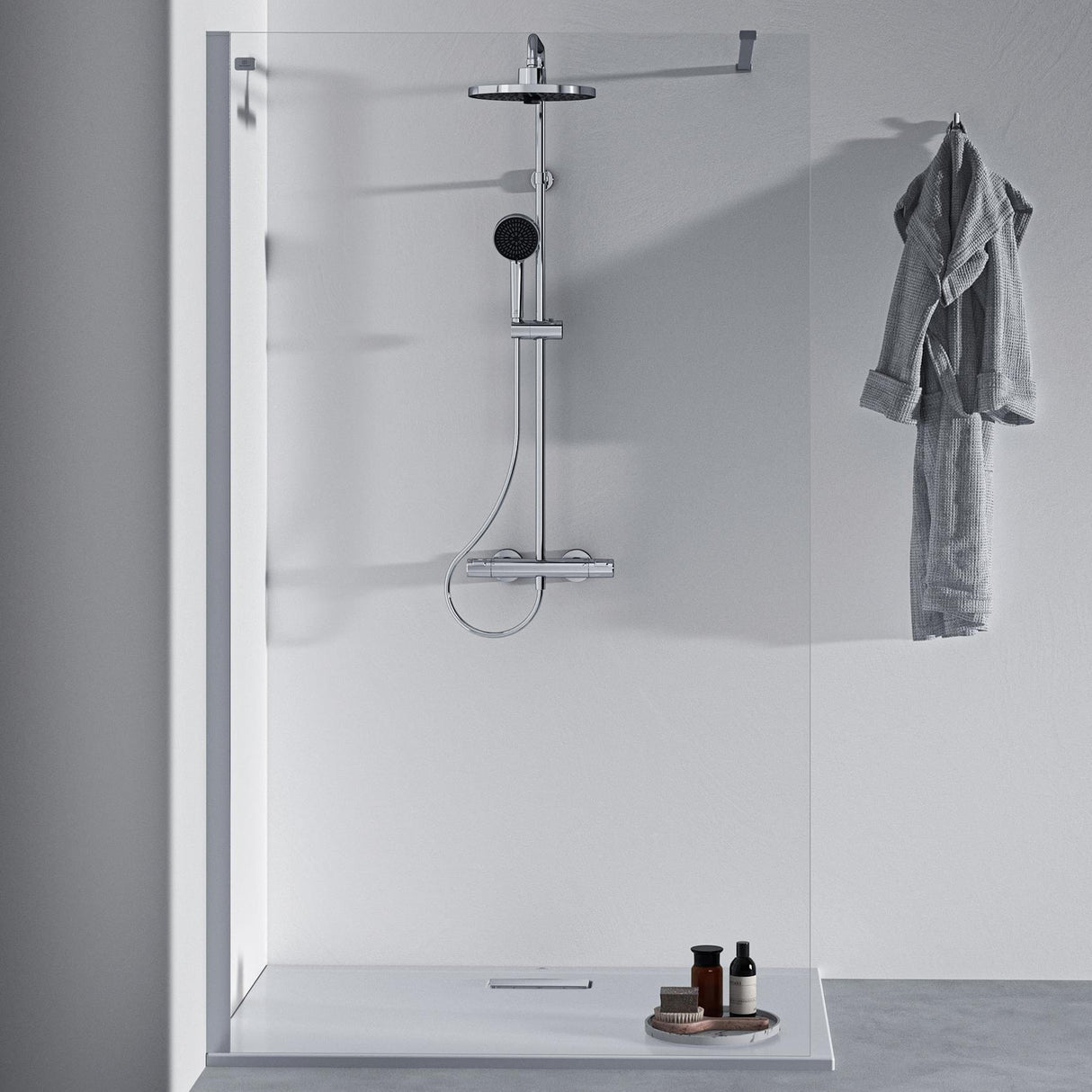 Ideal Standard Exposed Shower Set Chrome Ideal Standard Ceratherm T25+ Exposed Thermostatic Shower Valve Set with Showerhead and Handset