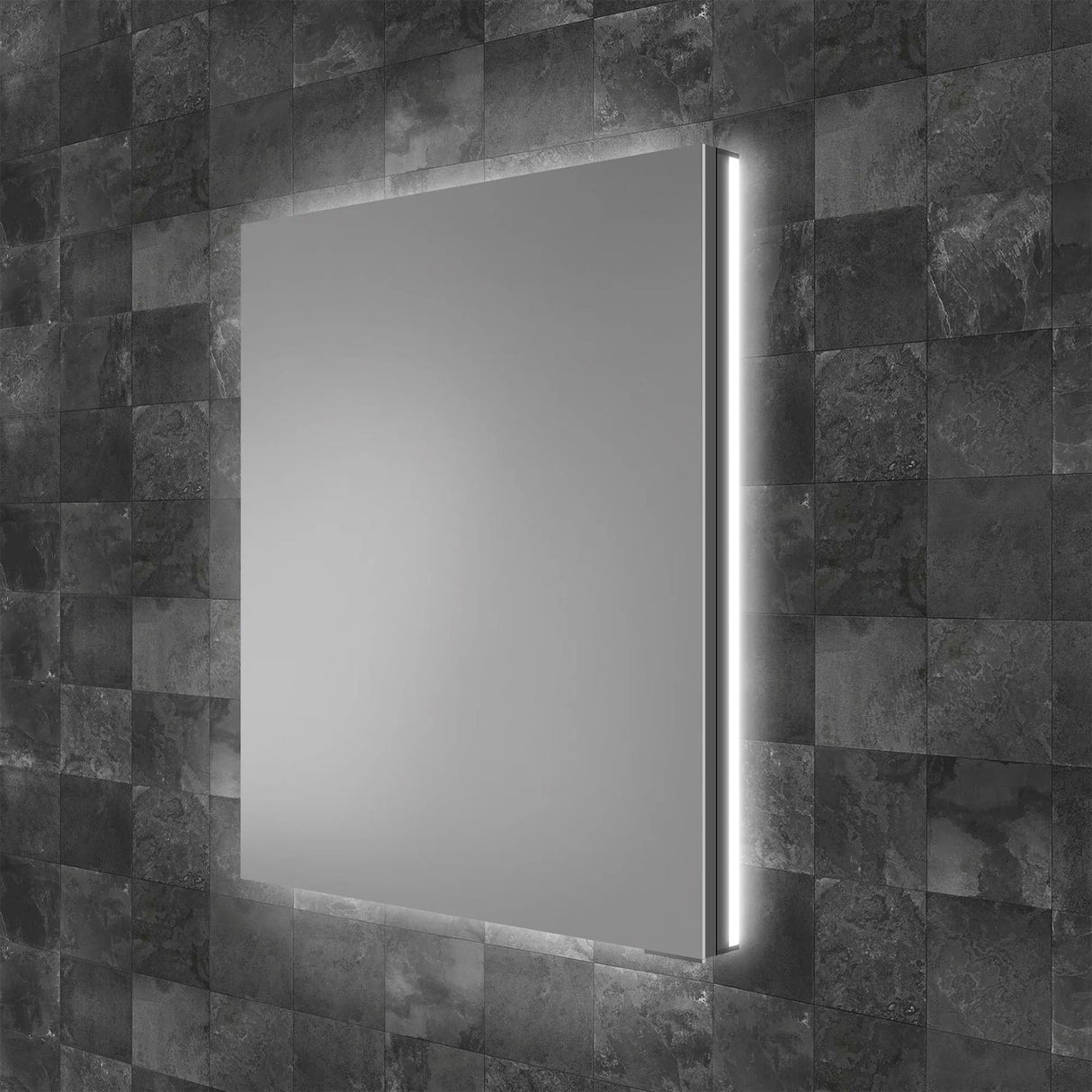 HiB Mirrored Cabinet 500 x 700mm HiB Atrium LED Illuminated Semi-Recessed Mirrored Cabinet