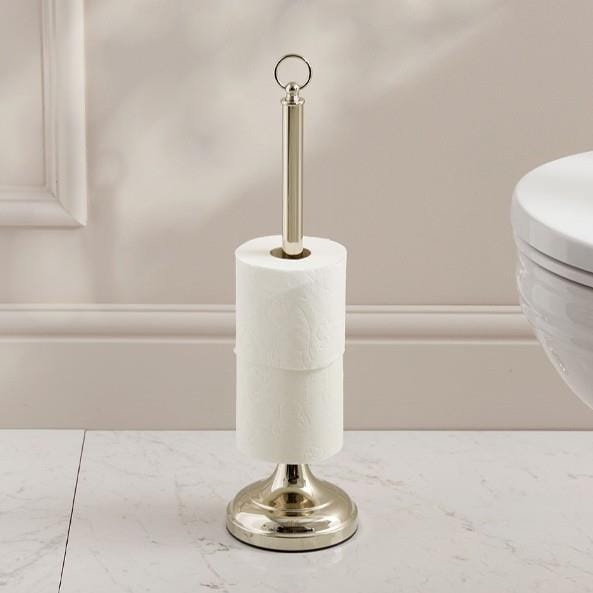 Miller Toilet Roll Holder Polished Nickel Miller Signature Freestanding Traditional Spare Toilet Roll Holder