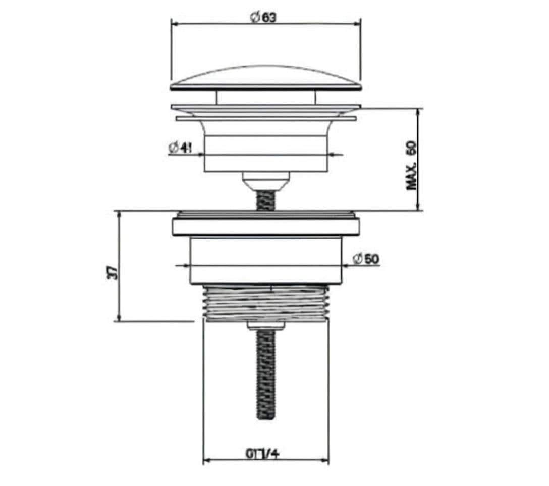 Crosswater Basin Waste Crosswater Universal Click Clack Basin Waste