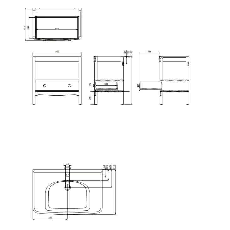 Burlington Floor Standing Vanity Unit Burlington Guild Floor Standing 850mm Vanity Unit with Basin
