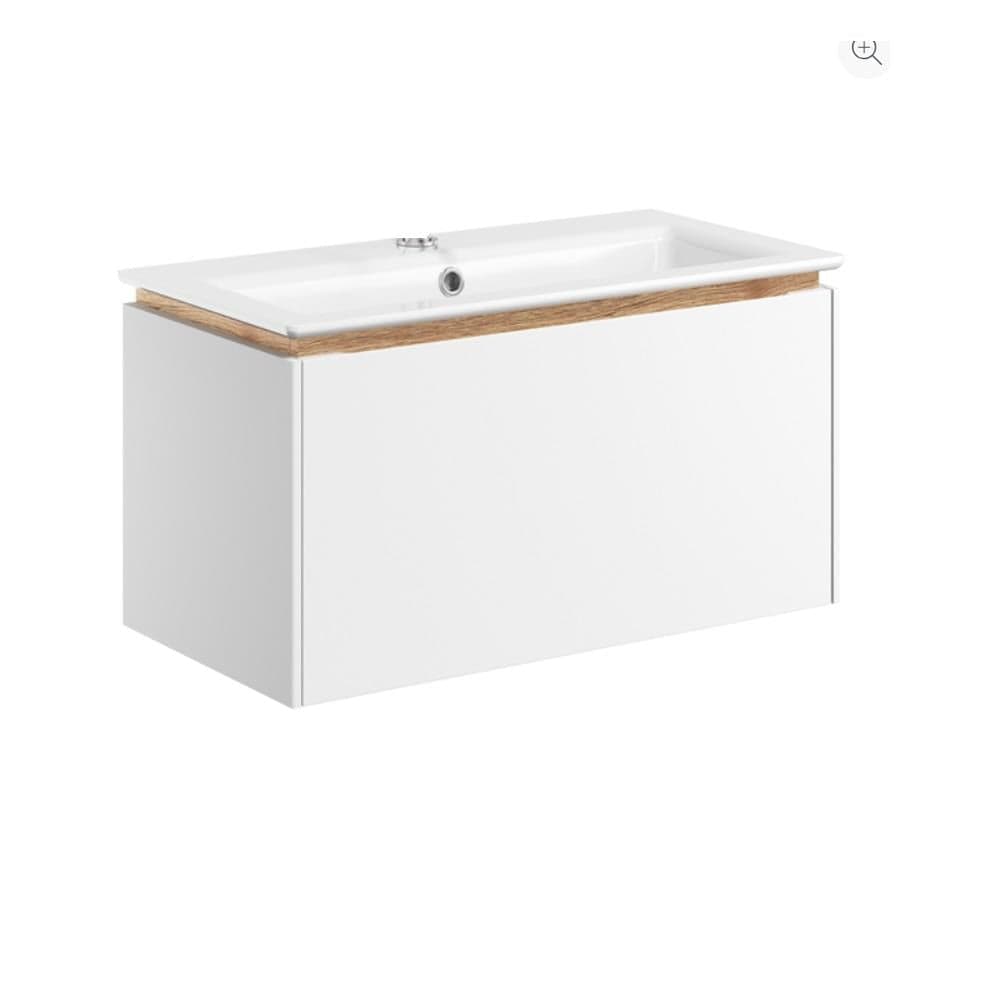 Crosswater Wall Mounted Vanity Unit Matt White / 700mm / 0 Tap Hole Basin Crosswater Mada Wall Mounted Vanity Unit
