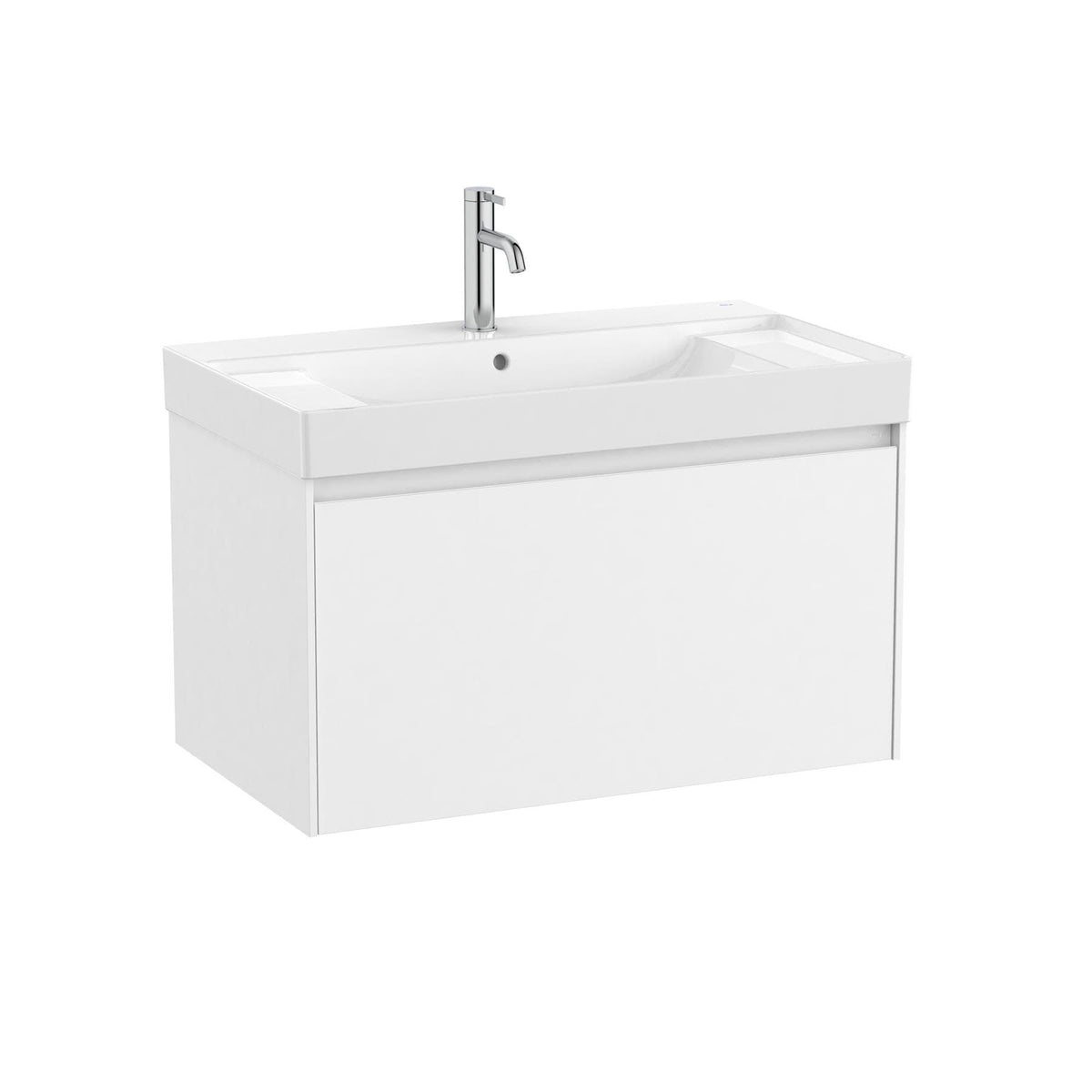 Roca Wall Mounted Vanity Unit Roca Ona 800mm Wall Mounted One Drawer Vanity Unit with Basin