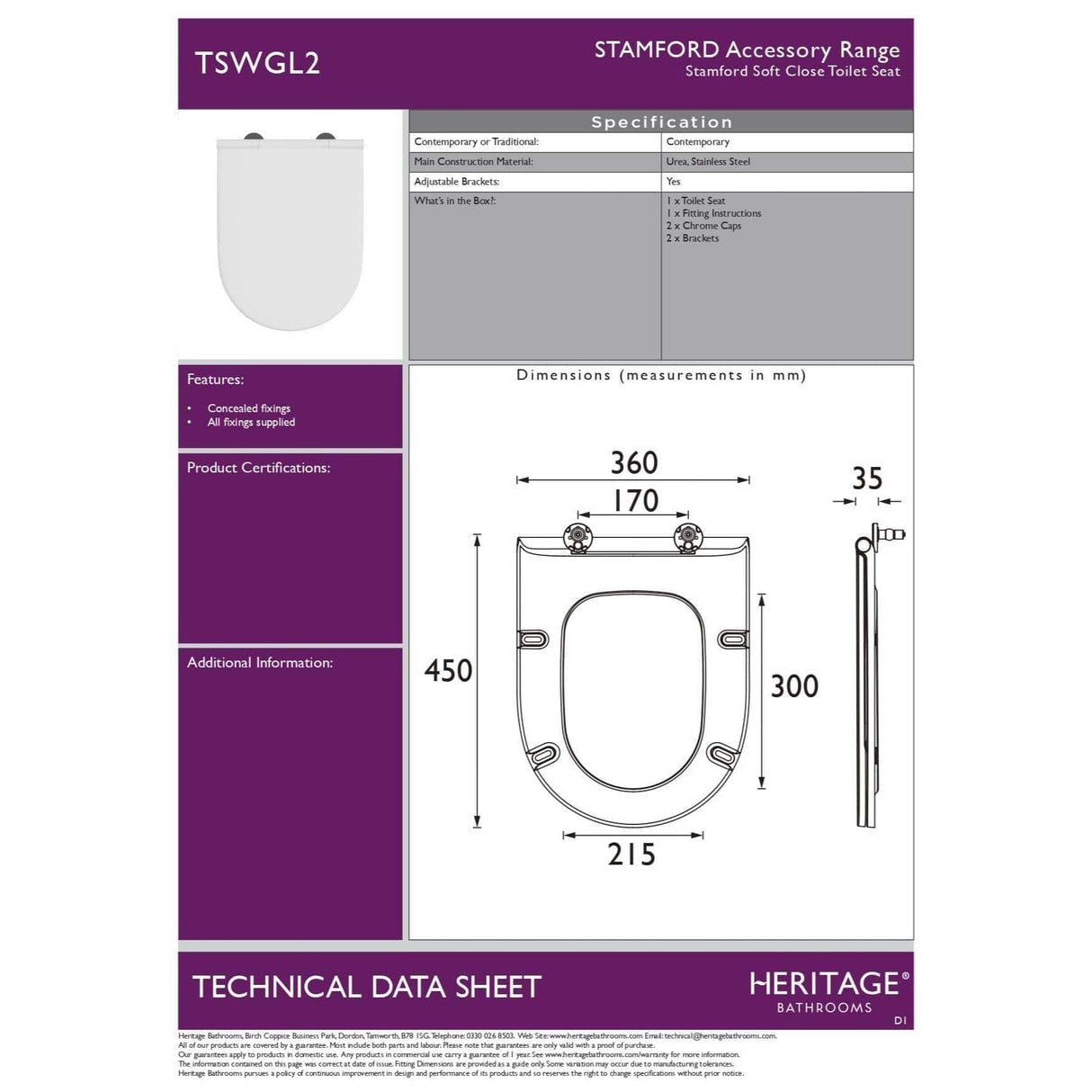 Heritage Close Coupled Toilet Heritage Stamford Rimless Close Coupled Toilet with Soft Close Seat