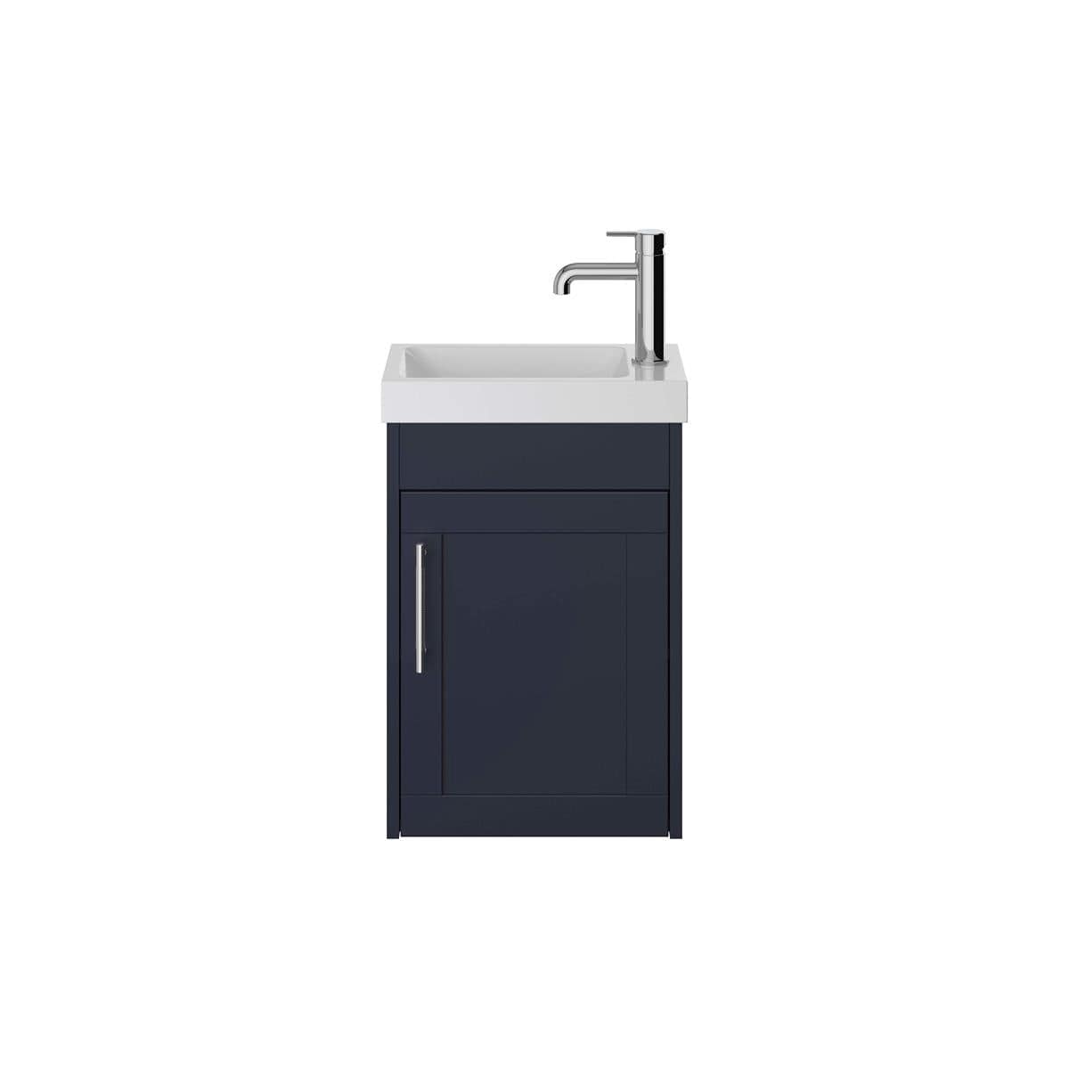 Heritage Cloakroom Vanity Unit Midnight Blue Heritage Lynton 400mm Cloakroom Wall Mounted Vanity Unit with 1 Tap Hole Basin