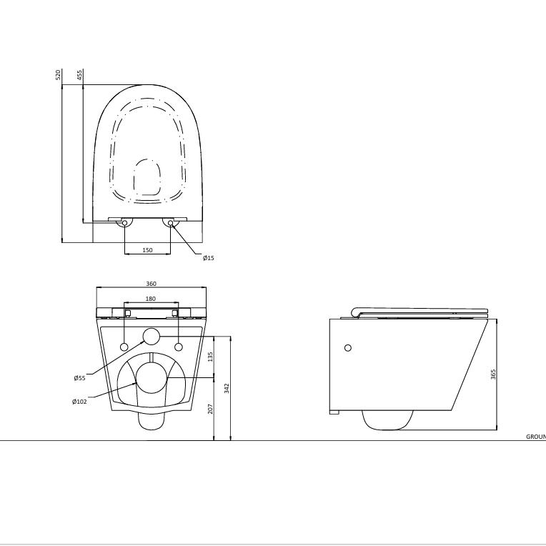 Crosswater Wall Hung Toilet Crosswater Mada Round Wall Hung Rimless Toilet with Soft Close Seat