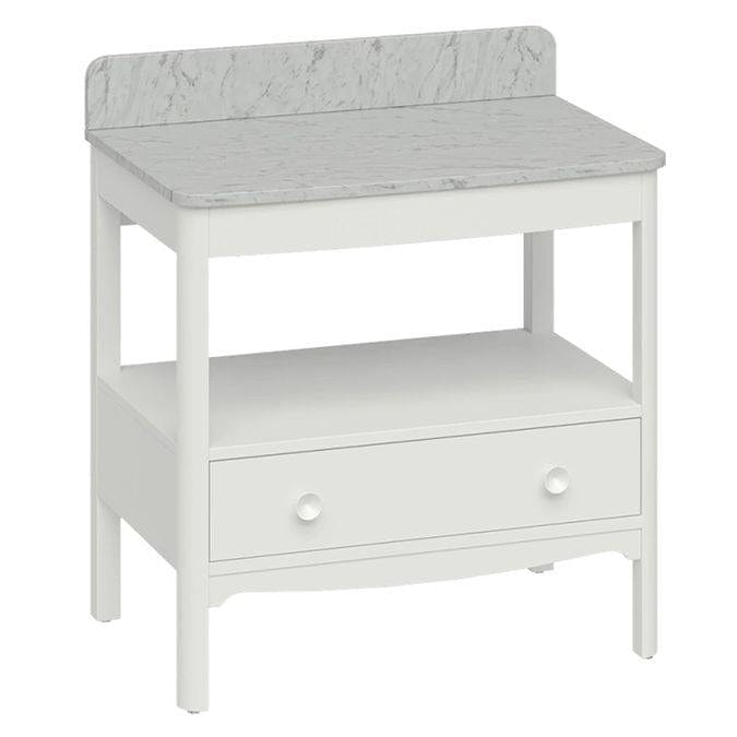 Burlington Floor Standing Vanity Unit Varley White / Carrara Burlington Guild Floor Standing 850mm Vanity Unit with Worktop