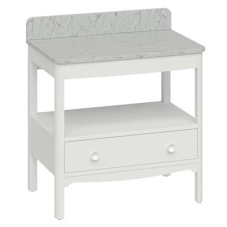 Burlington Floor Standing Vanity Unit Varley White / Carrara Burlington Guild Floor Standing 850mm Vanity Unit with Worktop