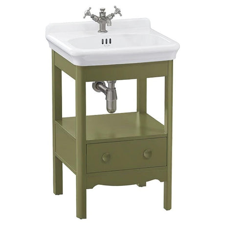 Burlington Floor Standing Vanity Unit Carlyle Green / 3 Hole Burlington Guild Floor Standing 560mm Vanity Unit with Basin