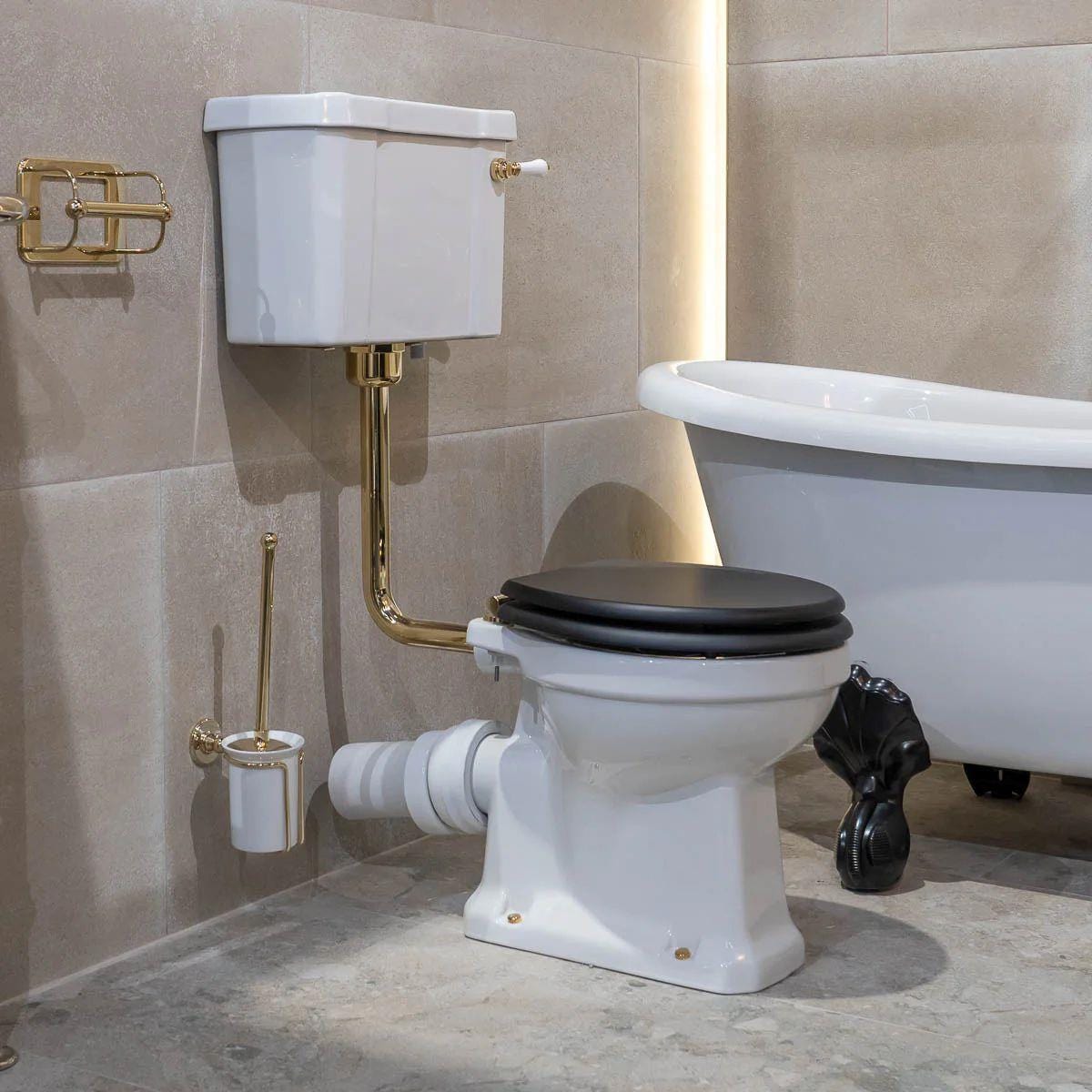 Burlington Low Level Toilet 520mm / Lever / Gold Burlington Standard Low Level Toilet