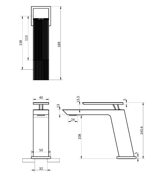 Crosswater Limit Mono Basin Mixer Tap