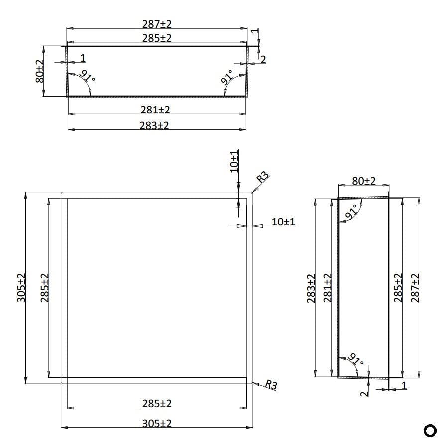 Crosswater Shower Niche Crosswater Square Shower Niche with LED - 305 x 305 x 80mm for Stud Walls
