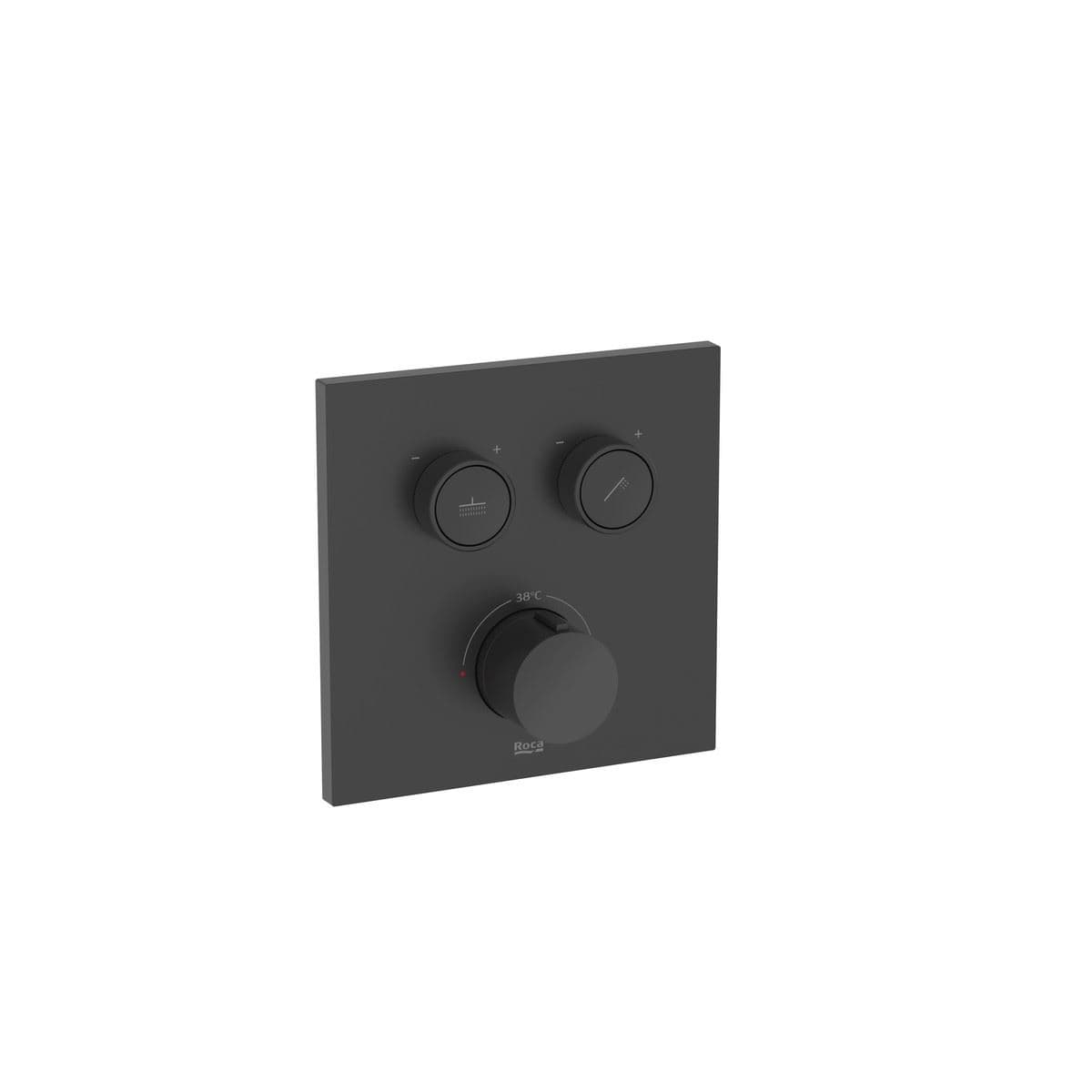 Roca Concealed Shower Valve Matt Black Roca T-3000 Square Bath Shower Mixer with Built-In Valve