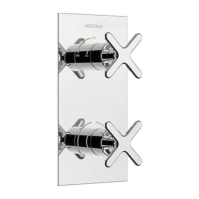 Heritage Concealed Shower Valve Chrome Heritage Salcombe 1 Outlet, 2 Handle Conceled Thermostatic Shower Valve