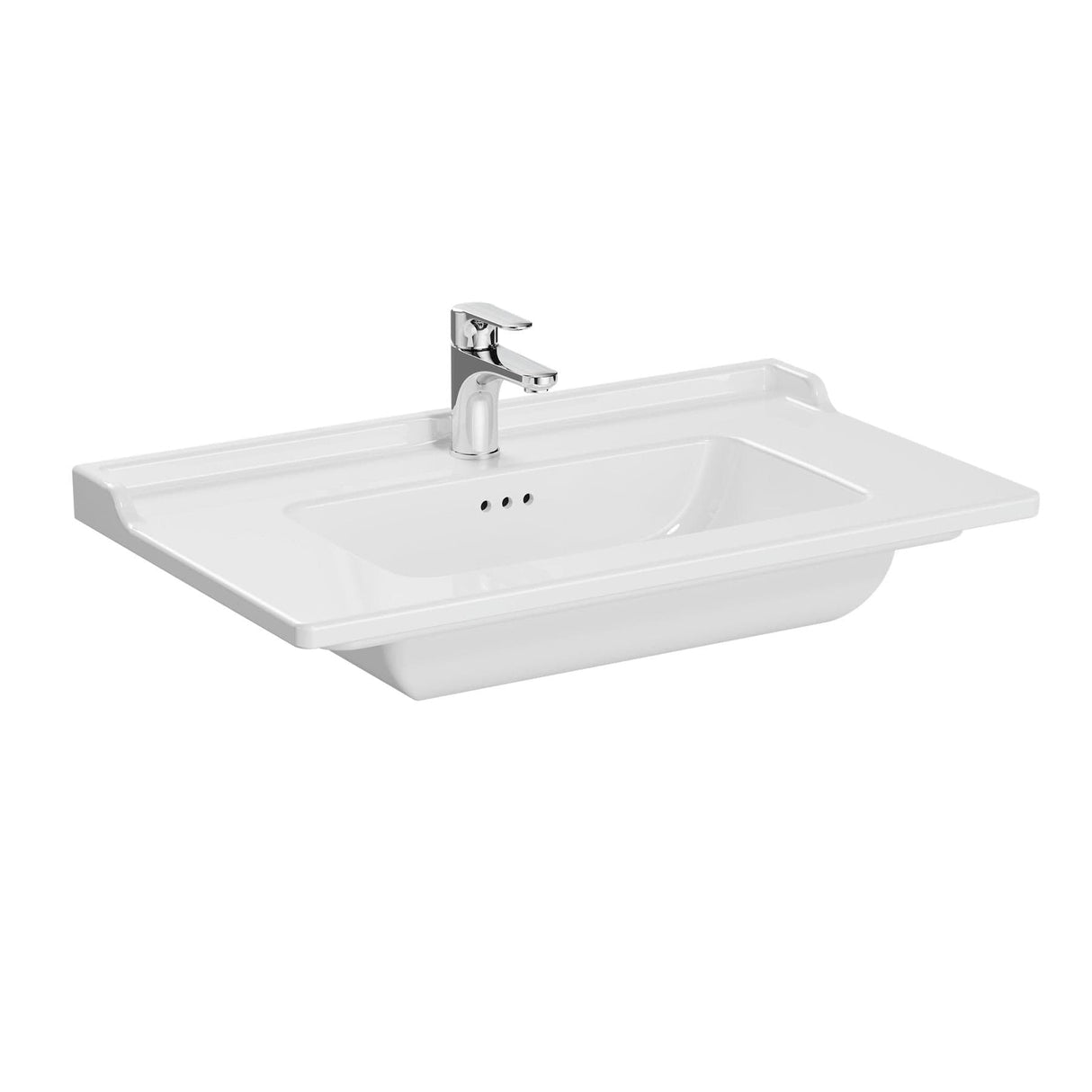 VitrA Wall Mounted Vanity Unit VitrA Root Groove Wall Mounted 2 Drawer 800mm Vanity Unit with Basin