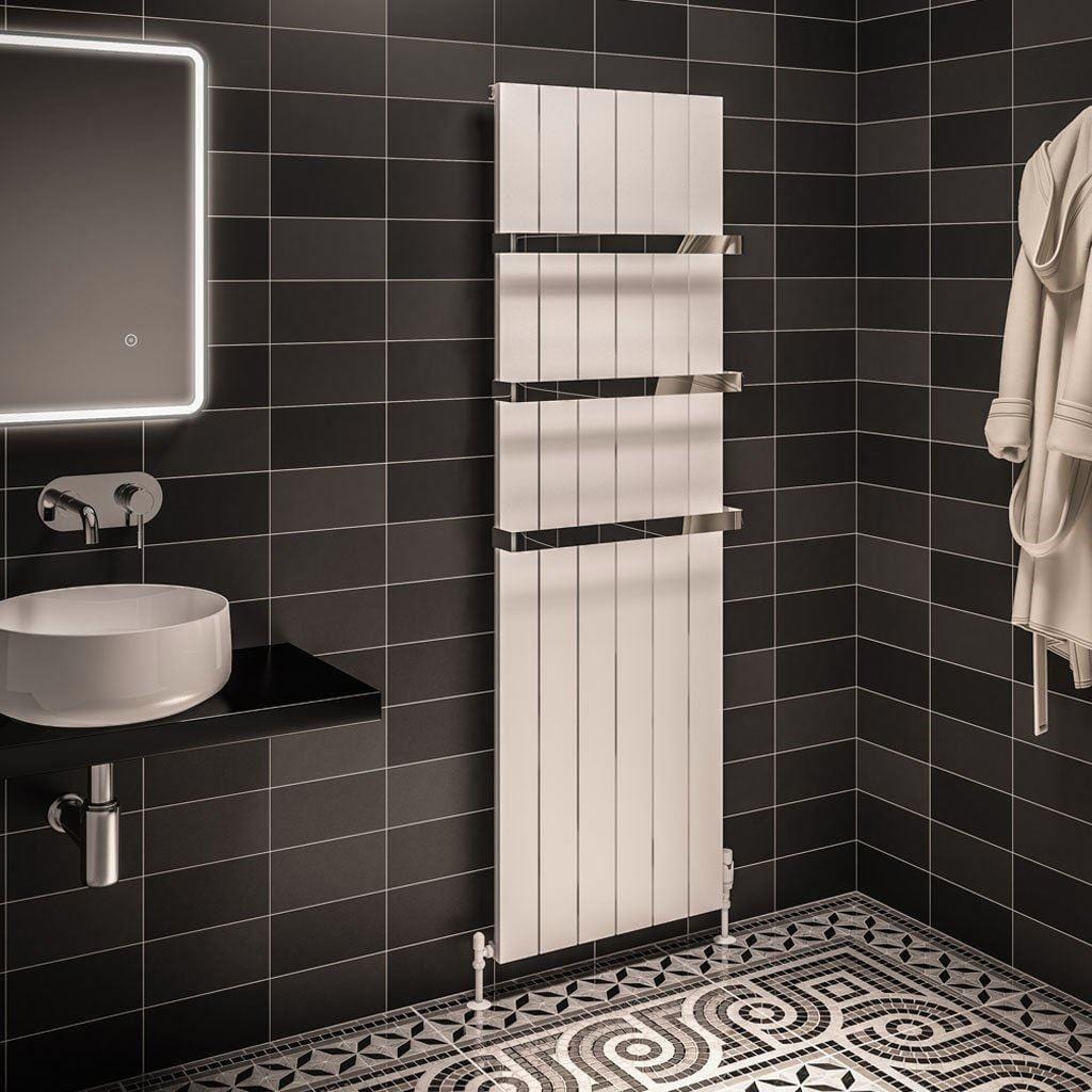 Eastbrook Panel Radiator 1800 x 565mm / Electric Only Eastbrook Rosano Straight Vertical Aluminium Radiator in Matt White