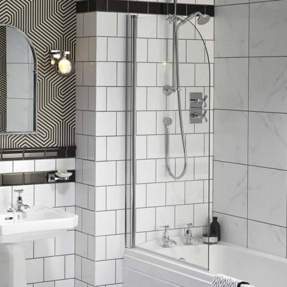 Heritage Bath Screen Heritage Sherbourne Curved Bath Screen - 1400 x 780mm