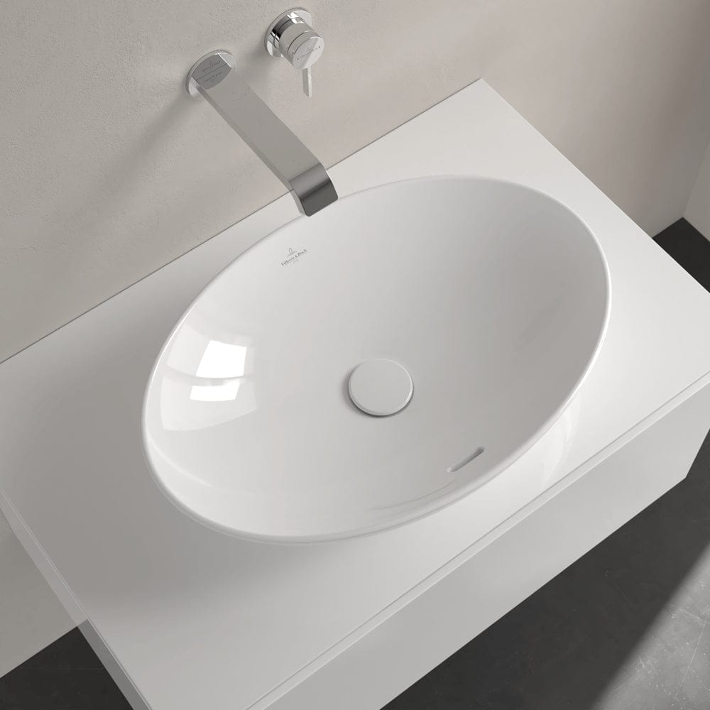 Villeroy & Boch Countertop Basin Villeroy & Boch Loop & Friends Oval Countertop Basin in White Alpin