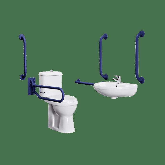 Aquarius Bathrooms Doc M Pack Aquarius Doc M Pack including Comfort Height Close Coupled Toilet, Basin and Grab Rails