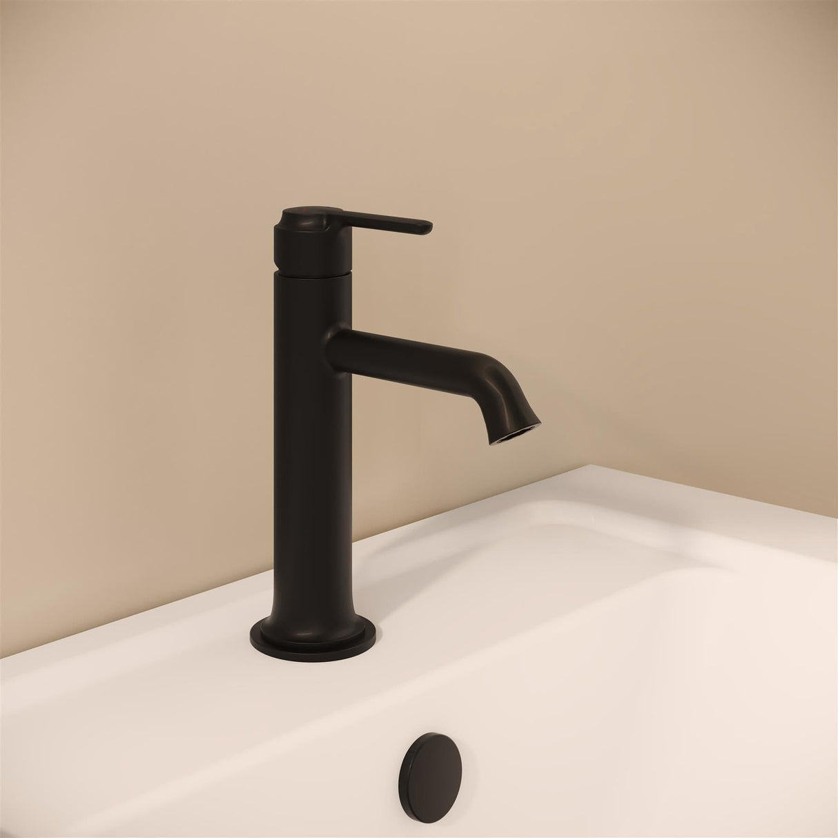 VitrA Mono Basin Tap Matt Black VitrA Origin Classic Basin Mixer Tap with Top Handle