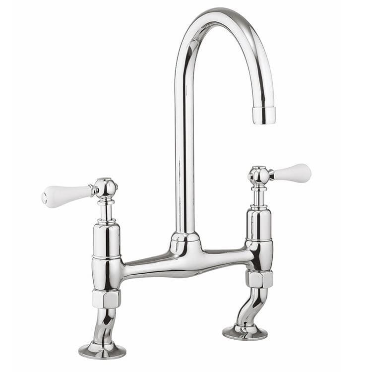 Crosswater Kitchen Tap Crosswater Belgravia Dual Lever Kitchen Mixer Tap in Chrome