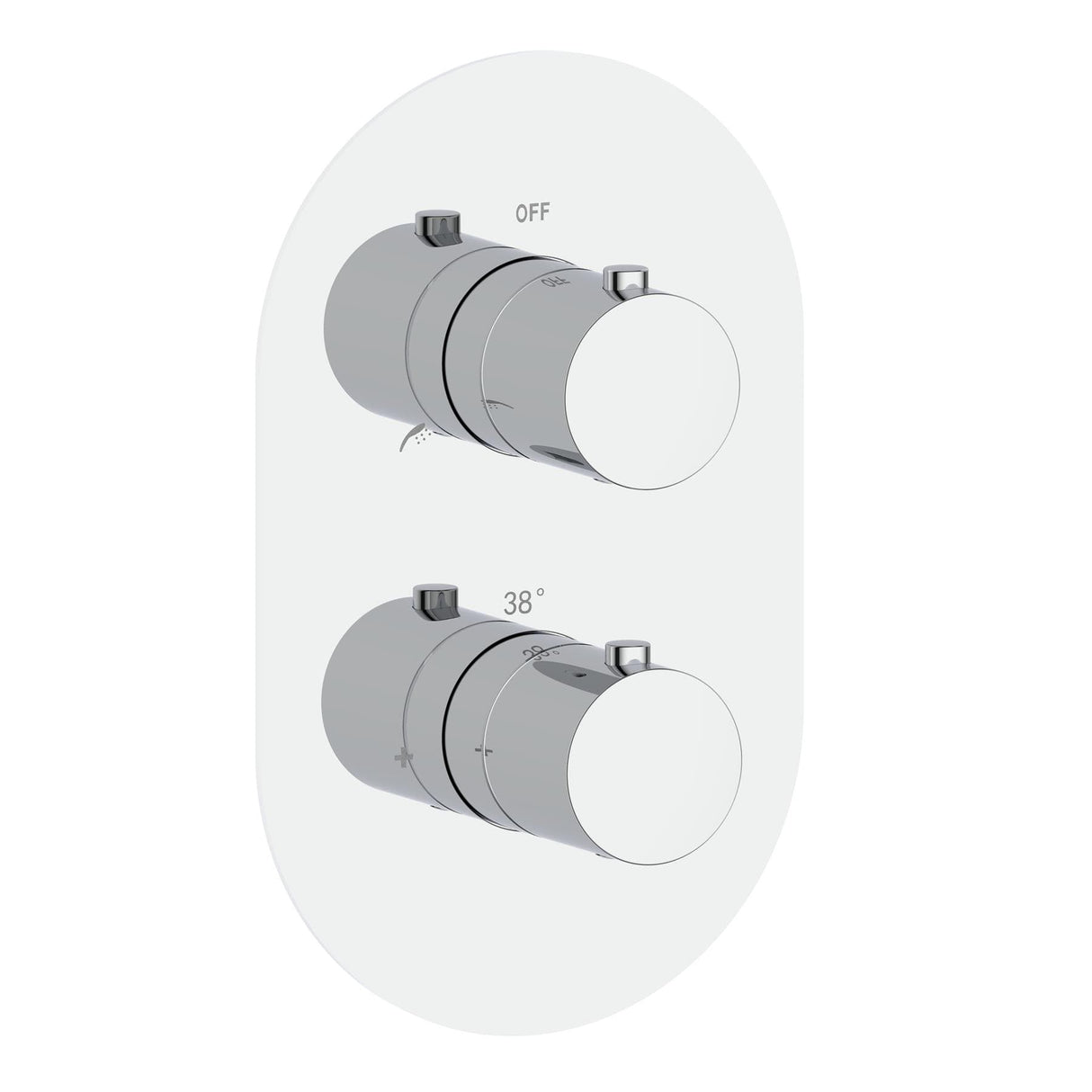 Roca Concealed Shower Valave Chrome Roca Splash-T 1 Outlet, 2 Handle Concealed Thermostatic Shower Valve