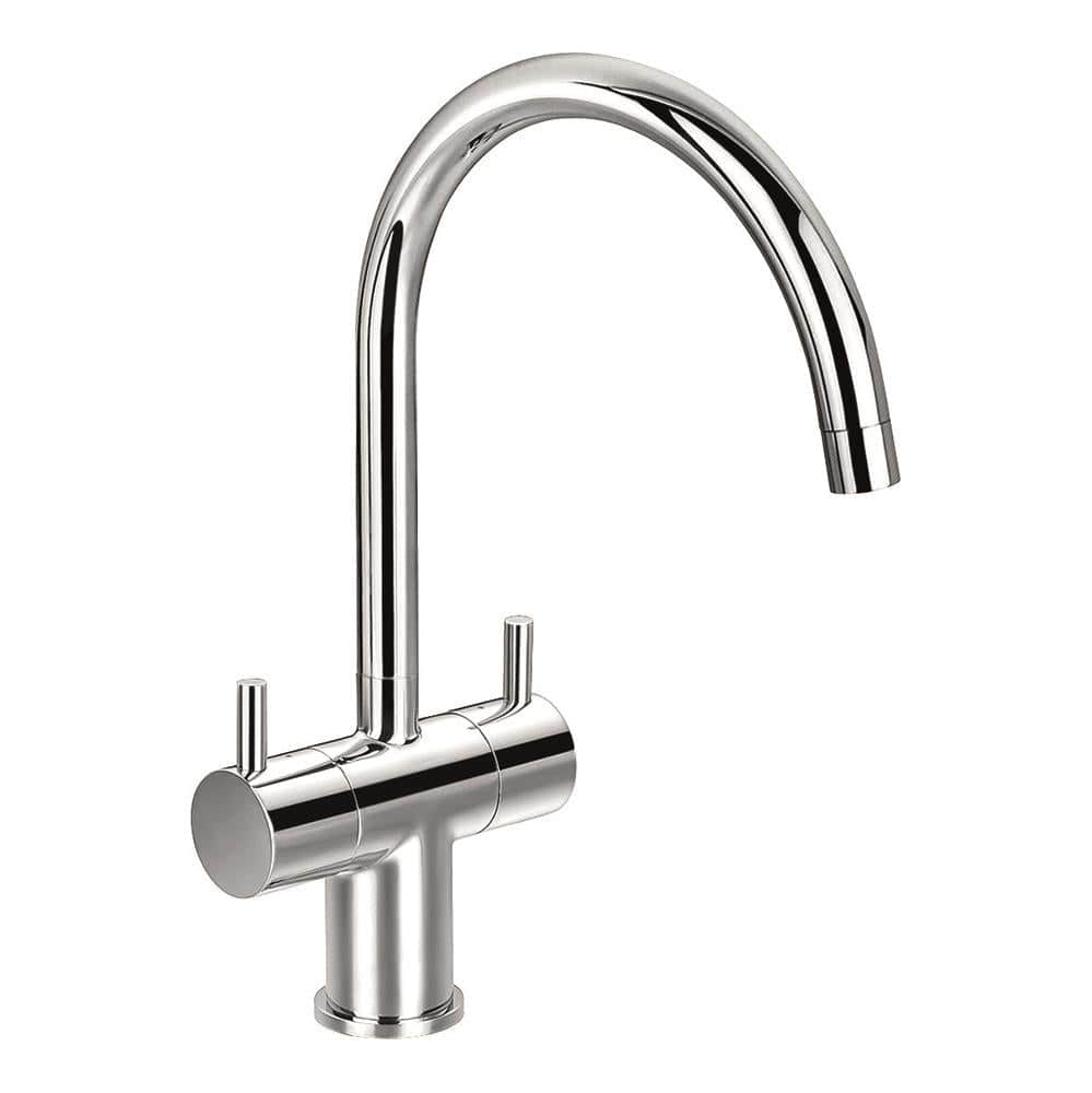 Flova Kitchen Tap Flova Levo Two Handle Swivel Spout Kitchen Mixer Tap in Chrome