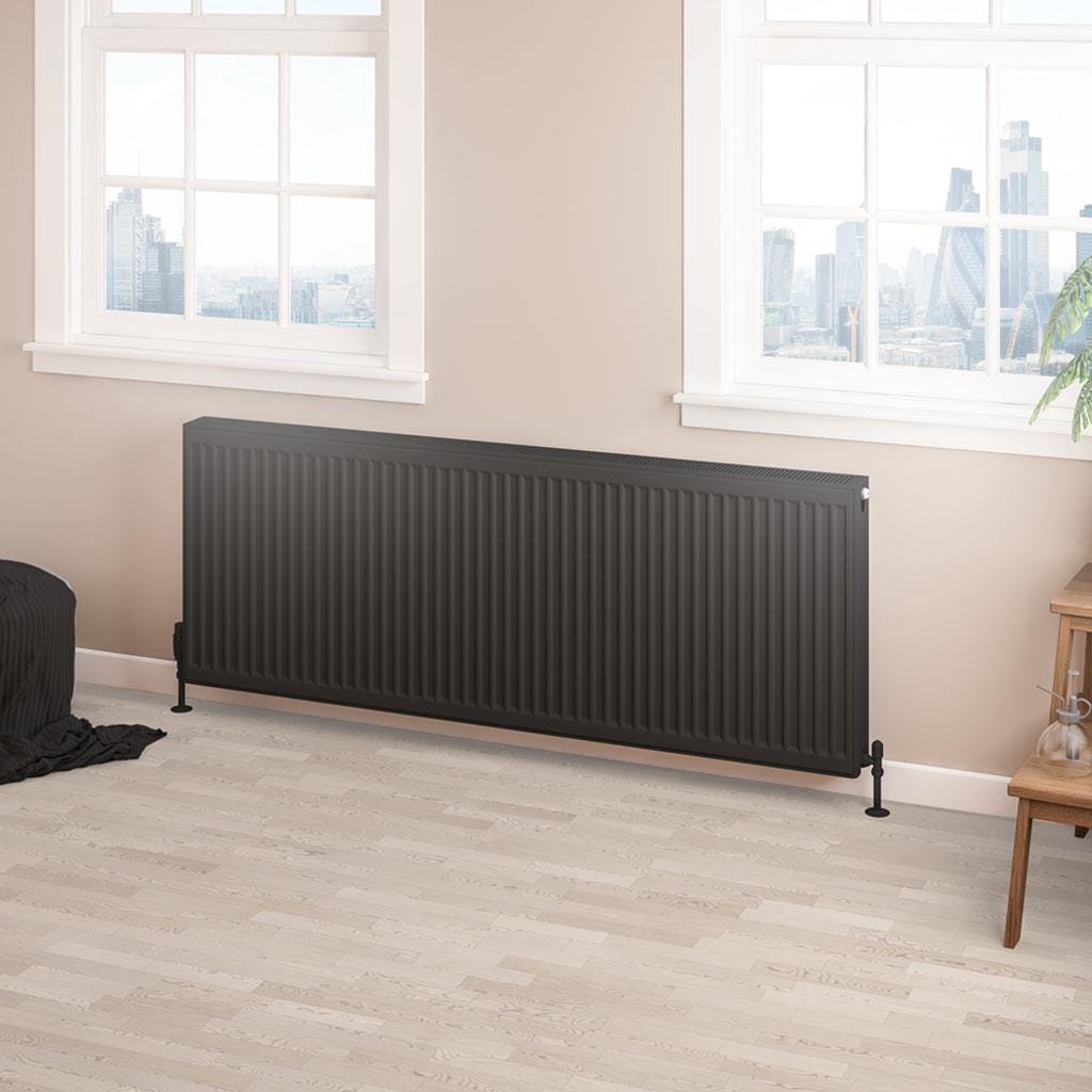 Aquarius Type 22 600 x 1600mm Aquarius Type 22 Compact Panel Radiator in Matt Black