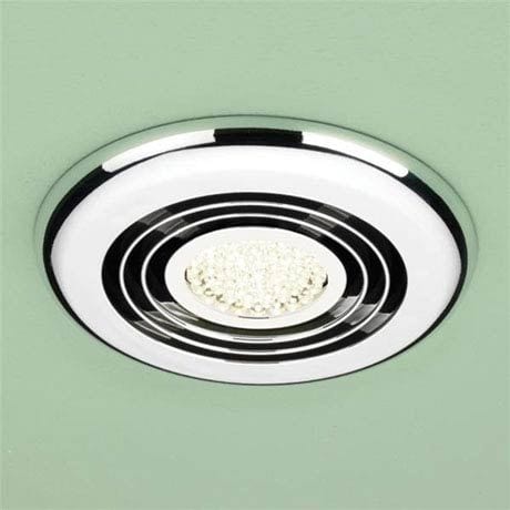 HiB Inline Turbo Fan Chrome / Warm White LED HiB Turbo Wet Room Inline Ceiling Fan