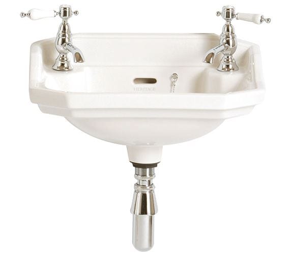 Heritage Wall Hung Basin Heritage Granley Wall Mounted Baby Basin with 2 Tap Holes