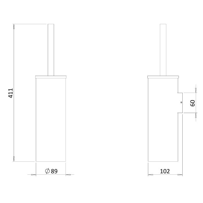 Britton Hoxton 2.0 Wall Mounted Toilet Brush Holder