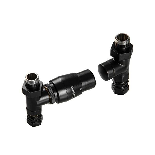 Tissino Radiator Valves Matt Black Tissino Hugo2 Straight Radiator Valves with Thermostatic Head