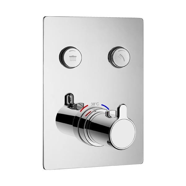 Flova Concealed Shower Valve Flova Moonlight Square 2 Outlet GoClick Finishing Set