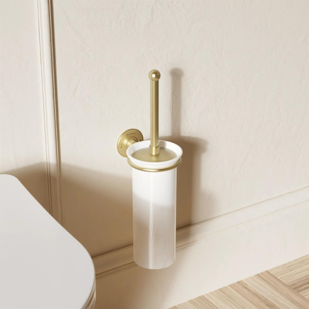 Burlington Toilet Brush Brushed Brass Burlington Traditional Wall Mounted Toilet Brush and Holder