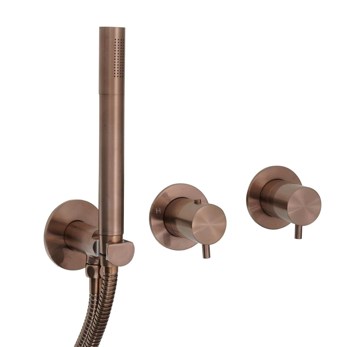 JTP Concealed Shower Set Brushed Bronze JTP VOS 2 Outlet, 2 Handle, Concealed Thermostatic Shower Valve with Handset