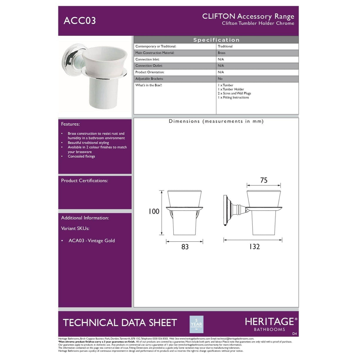 Heritage Toothbrush Holder Heritage Clifton Tumbler Holder
