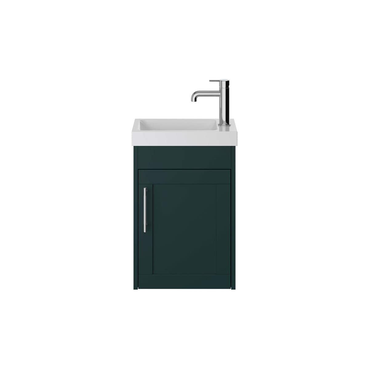 Heritage Cloakroom Vanity Unit Classic Green Heritage Lynton 400mm Cloakroom Wall Mounted Vanity Unit with 1 Tap Hole Basin