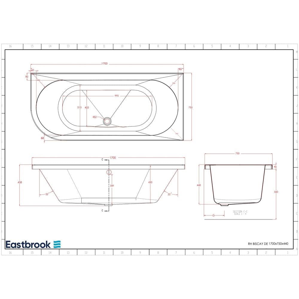 Eastbrook Double Ended Bath Eastbrook Biscay Double Ended Bath with Curved End