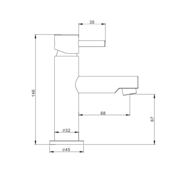 Crosswater Cloakroom Tap Crosswater Kai Lever Mini Mono Basin Mixer Tap in Chrome