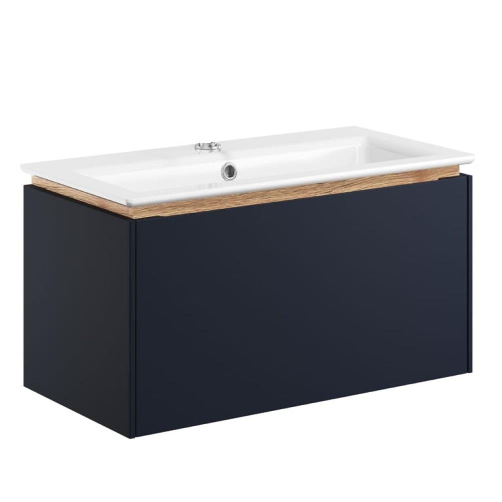 Crosswater Wall Mounted Vanity Unit Indigo Blue / 700mm / 0 Tap Hole Basin Crosswater Mada Wall Mounted Vanity Unit