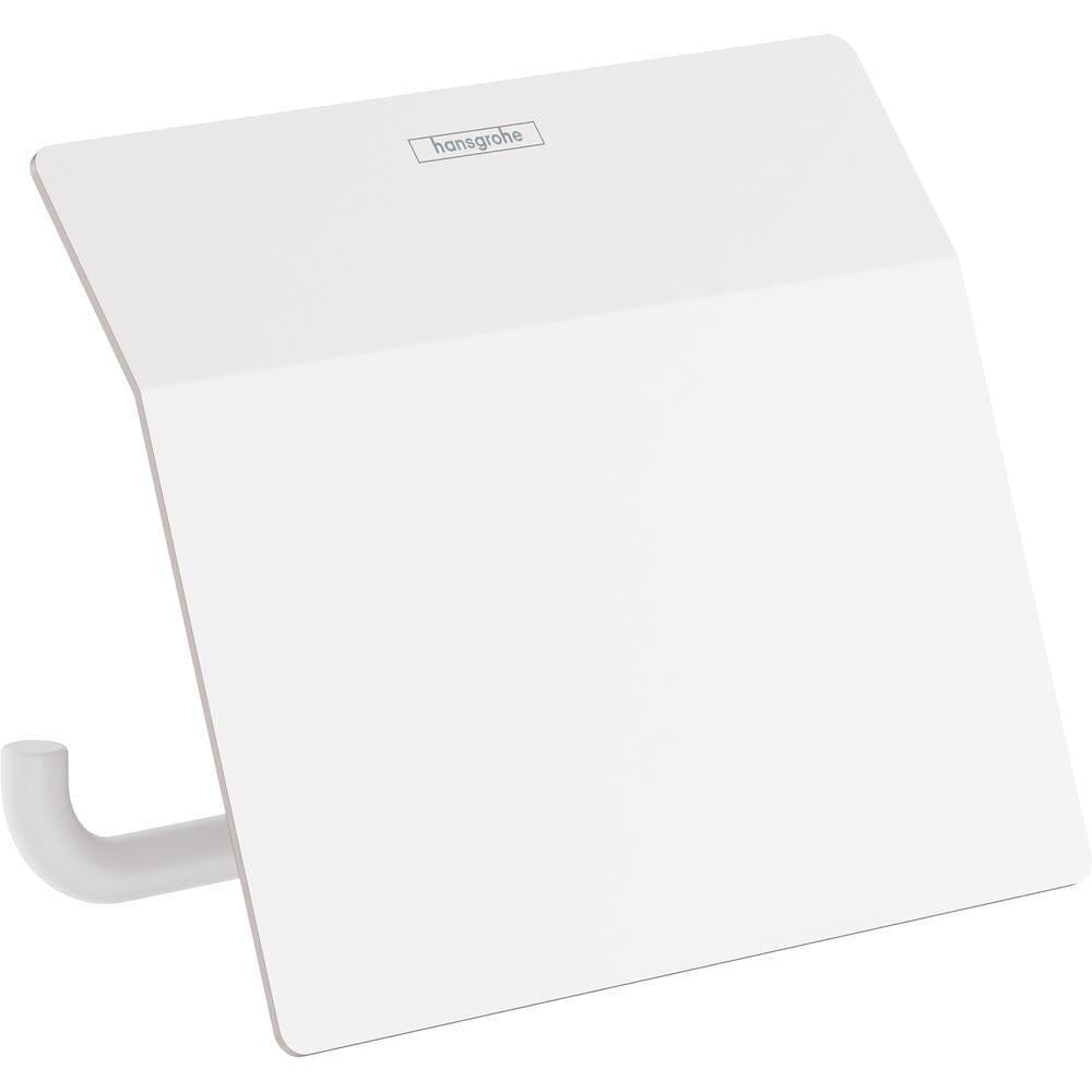 Hansgrohe Toilet Roll Holder Matt White Hansgrohe Addstoris Toilet Roll Holder with Cover