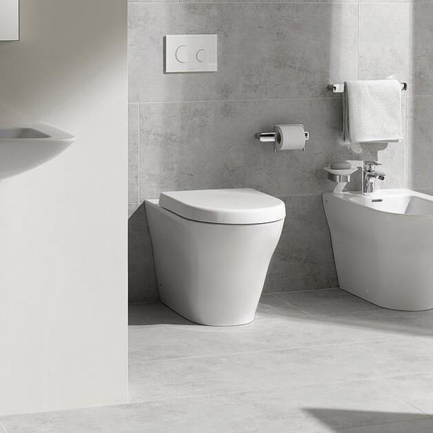 TOTO Back To Wall Toilet TOTO MH Back To Wall Rimless Toilet with Tornado Flush and Soft Close Seat