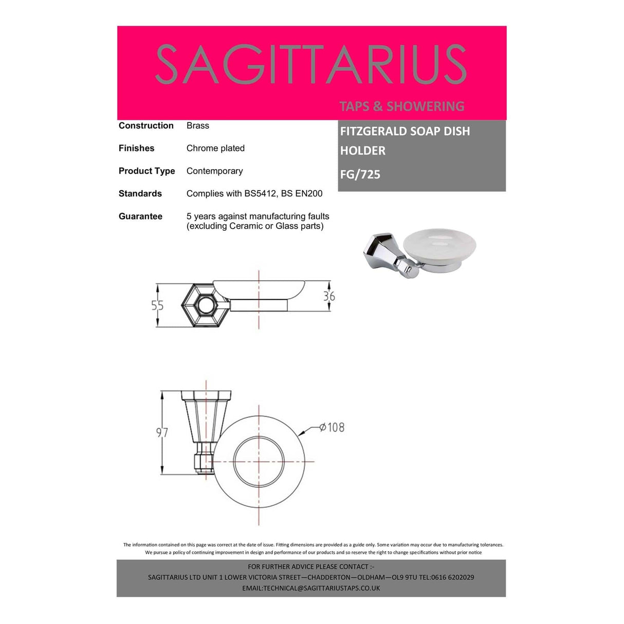 Sagittarius Soap Dish Sagittarius Fitzgerald Soap Dish in Chrome