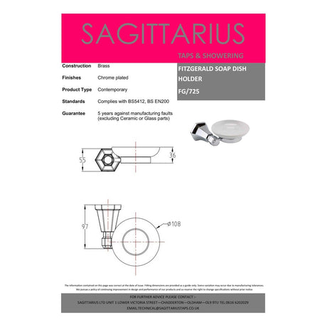 Sagittarius Soap Dish Sagittarius Fitzgerald Soap Dish in Chrome