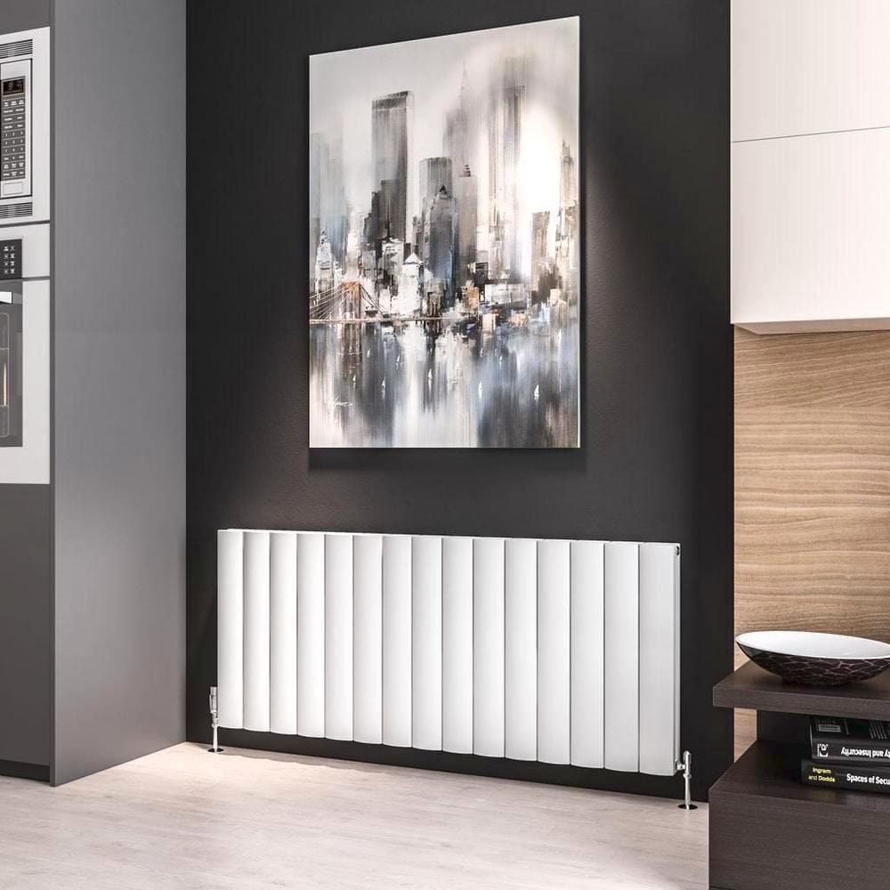 Eastbrook Panel Radiator 600 x 1420 / Dual Fuel Eastbrook Guardia Straight Horizontal Aluminium in Matt White