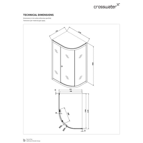 Crosswater Quadrant Shower Enclosure Crosswater Clear 6 Quadrant Shower Enclosure
