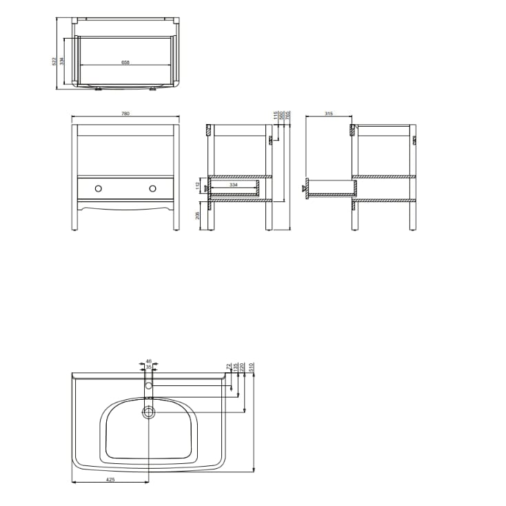 Burlington Floor Standing Vanity Unit Burlington Guild Floor Standing 850mm Vanity Unit with Basin