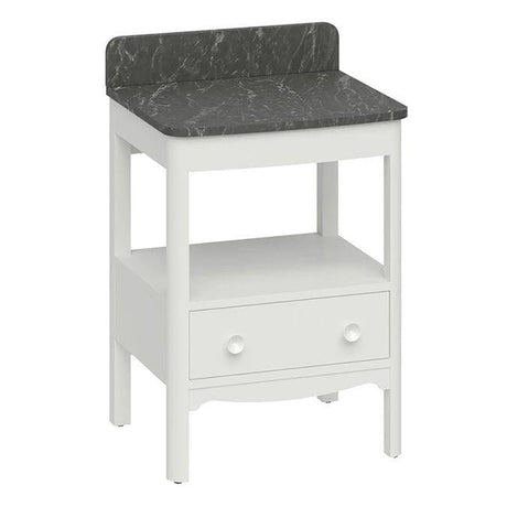 Burlington Floor Standing Vanity Unit Varley White / Marquina Burlington Guild Floor Standing 620mm Vanity Unit with Worktop