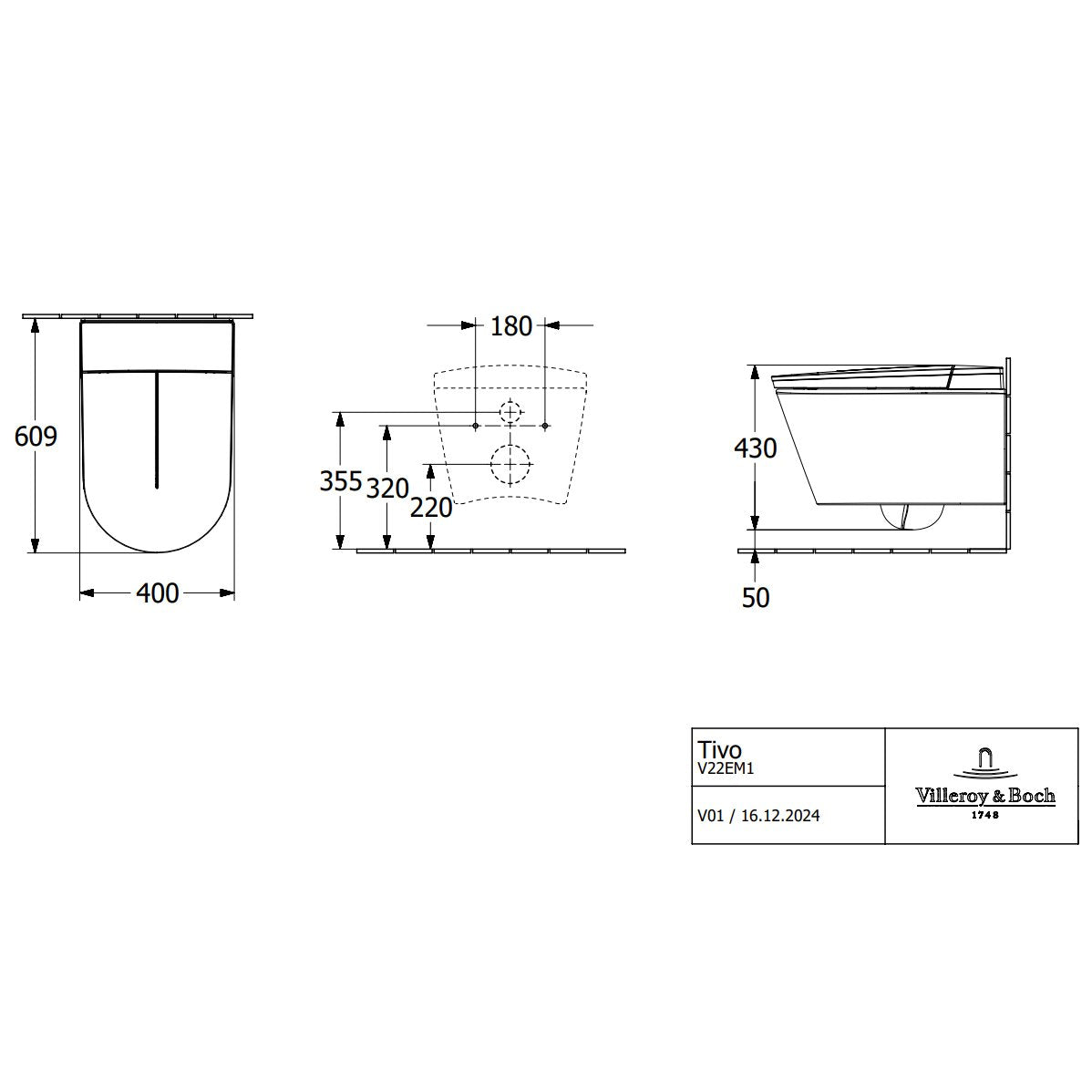 Villeroy & Boch Smart Toilet Villeroy & Boch Tivo Wall Hung Smart Toilet