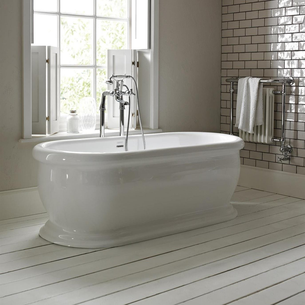 Heritage Modern Freestanding Bath Heritage Derrymore Freestanding Double Ended Bath - 1700 x 800mm - White